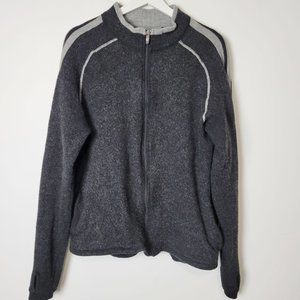 Kuhl Stuttgart Full Zip Mens Medium Merino Wool Jacket Sweater Charcoal Gray